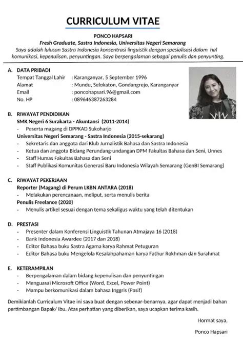 Contoh Cv Magang Mahasiswa Beserta Cara Membuatnya Off