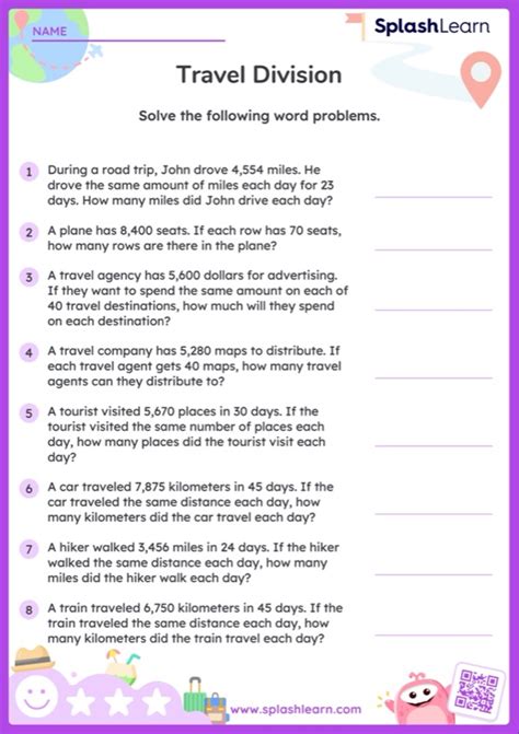 Division Word Problems Worksheets For 5th Graders Online Splashlearn