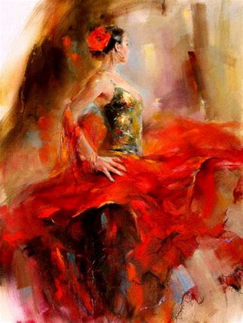 Beautiful Abstract Spanish Flamenco Dancer Colorful Painting Etsy