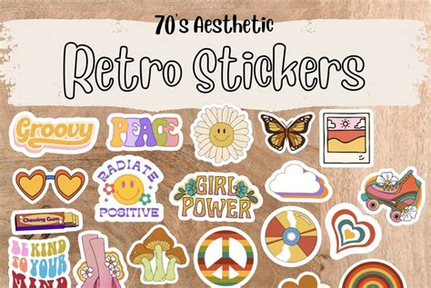 Retro Stickers 70 S Style Stickers High Quality Etsy