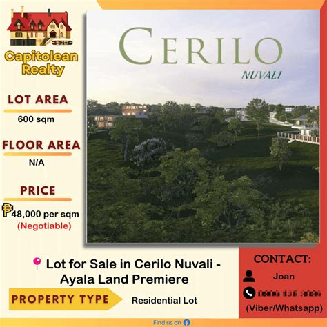 Prime Sqm Lot With View And Park Access In Cerilo Nuvali City Lot