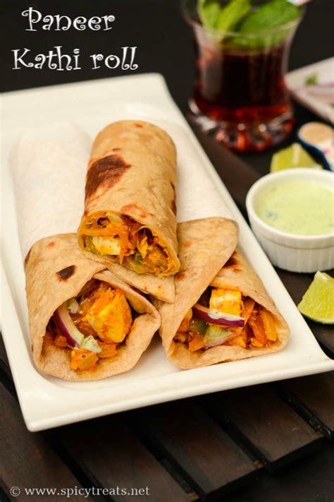 Spicy Treats Paneer Kathi Roll Recipe Easy Paneer Roll Recipe