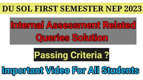 Du Sol 1st Semester Internal Assessment Queries Solution Internal