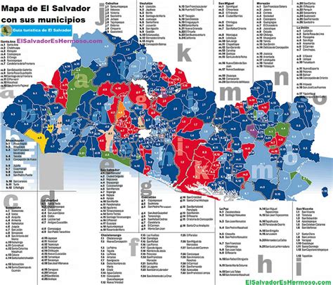 Mapa Del Salvador Con Sus Municipios