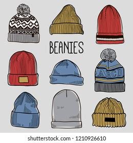 Set Fashion Mens Caps Hats Sketches Stock Vector Royalty Free