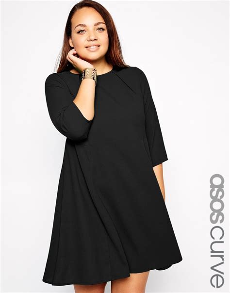 ASOS CURVE Robe trapèze à manches longues et ASOS Curve Pickture