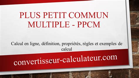 Plus Petit Commun Multiple PPCM En Ligne Calculateur N1