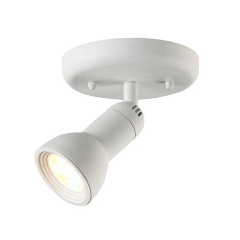 Hampton Bay 1-Light Multi-Directional LED White Semi Flush Mount ...