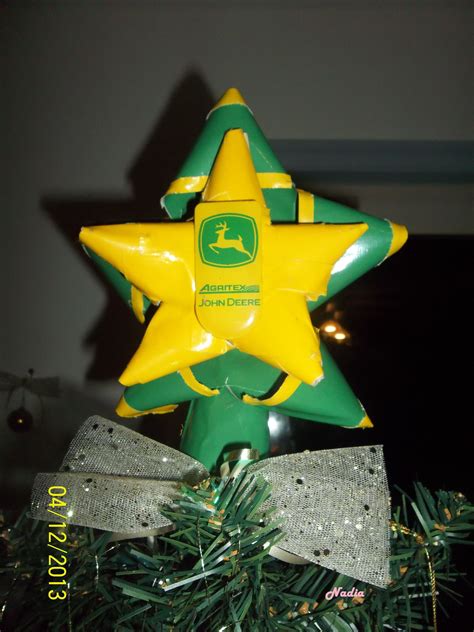 John Deere Tree Topper Star Bows Christmas Ornaments Diy