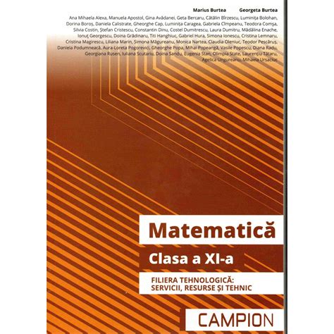 Matematica Clasa 11 Filiera Tehnologica Servicii Resurse Si