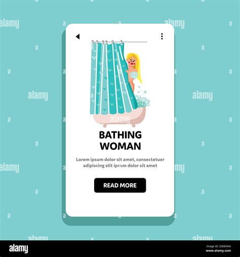 Bathing Woman Hygiene Washing Procedure Vector Stock Vector Image And Art