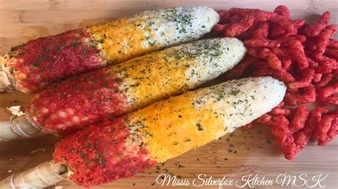 Mexican Style Elote Corn With Flamin Hot Cheetos Powder Youtube