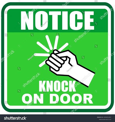 Notice Please Knock Before Entering Sticker Stock Vector Royalty Free