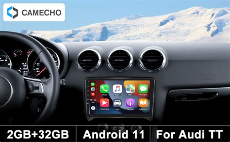 CAMECHO 2GB 32GB Android 11 Autoradio Pour Audi TT MK2 8J 2006 2012