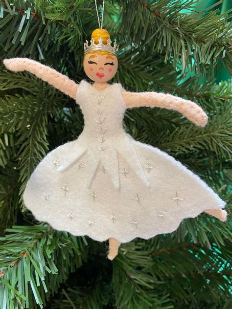 Snow Queen Wool Felt Ornament Pattern From Nutcracker Ballet Etsy