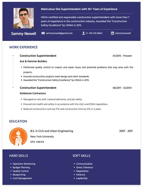 Write The Perfect Construction Superintendent Resume In Steps