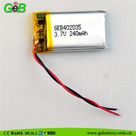 Wiederaufladbare Lithium Ion Polymer Batterie 402035 3.7v 240mah - Buy ...