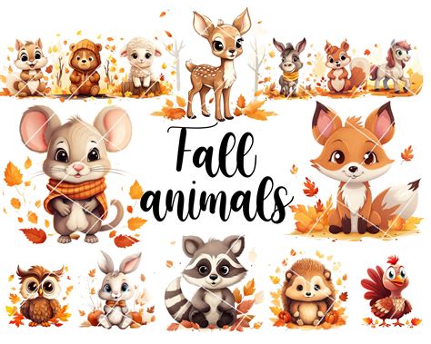 Fall Animals Clipart, Cute Animals Images, Cute Cartoon Farm Animals ...