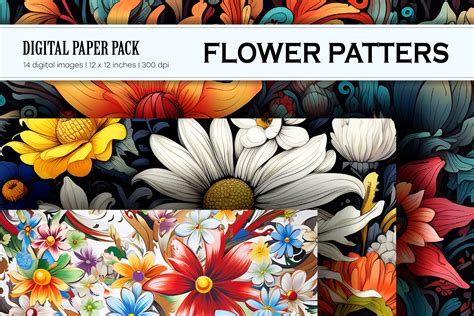 Floral Patterns 09. Digital Paper Set. By Keno shop | TheHungryJPEG