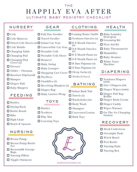 Ultimate Baby Registry Checklist Happily Eva After