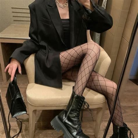 Petit filet croisé Collant en résille et Nylon pour femmes Sexy à