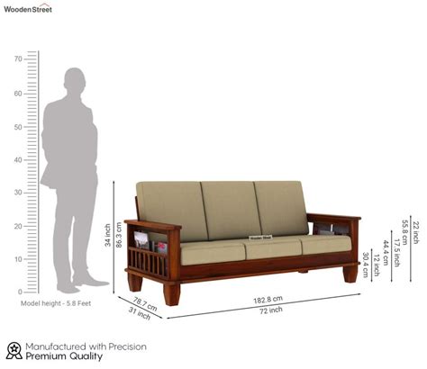 Buy Quartz Seater Wooden Sofa Honey Irish Cream At Off Online