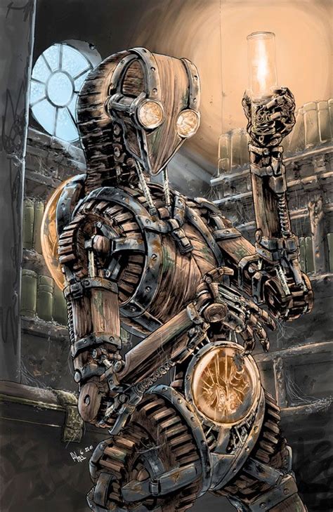 35 Futuristic Illustrations Of Robot Art Webdesigner Depot Steampunk Robots Robots Artworks