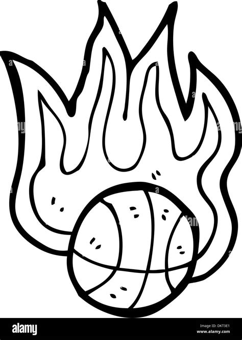 Flaming Basketball Cartoon Stock Vector Image And Art Alamy