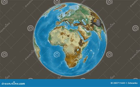 Globe Centered On Chad Relief Map Stock Illustration Illustration Of