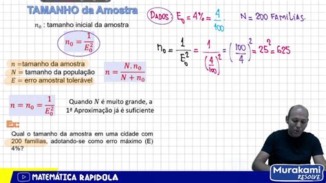 Tamanho Da Amostra IntroduÇÃo À EstatÍstica 11 Youtube