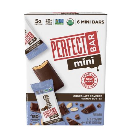 Perfect Bar Perfect Bar Mini Gluten Free Chocolate Covered Peanut Butter Protein Bar 6 Count 1