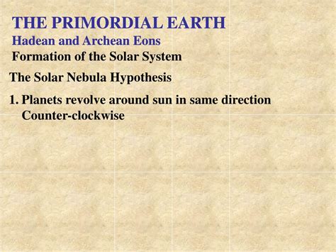 Ppt The Primordial Earth Hadean And Archean Eons Powerpoint