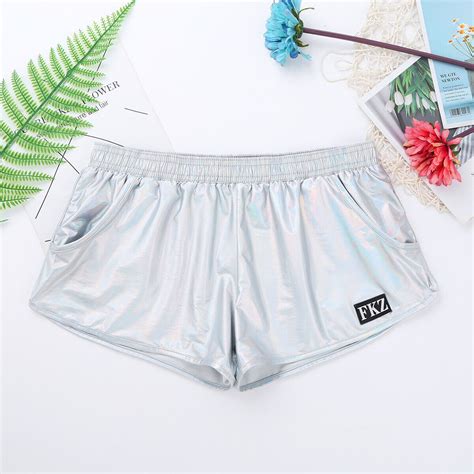 Herren Liquid Wetlook Glanz Boxershorts Hot Pants Unterwäsche Schwimmen