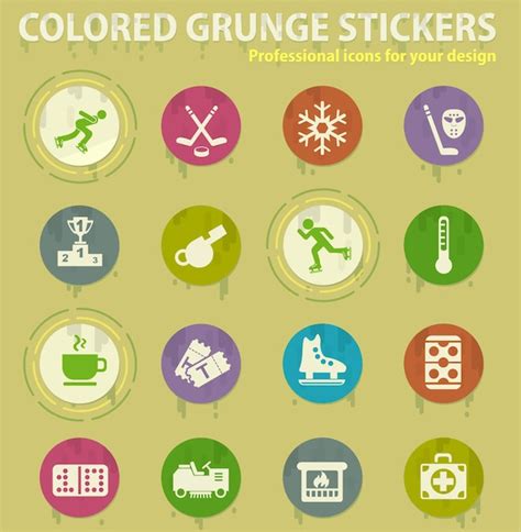 Premium Vector Colored Grunge Icons