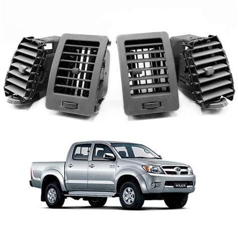 Air Vent Ventilator Grille Grey Set 4Pc For Toyota Hilux Vigo Mk6 SR5