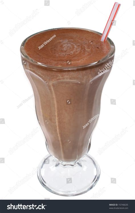 Chocolate Ice Cream Milkshake Isolated On White Background Stock Photo