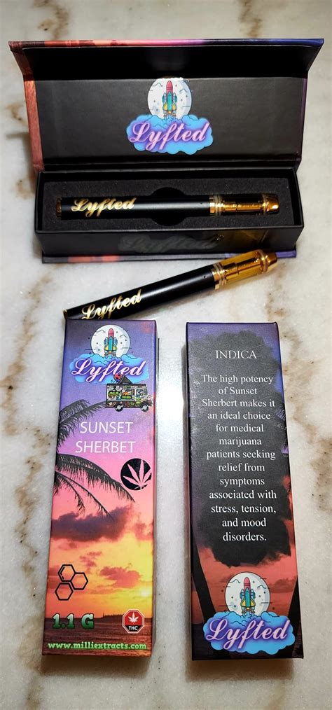 Lyfted 1 1g Disposable Vape Pen Sunset Sherbet Green Wellness