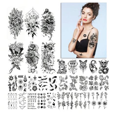 Feuilles Styles De Tatouages Temporaires Pour Femmes