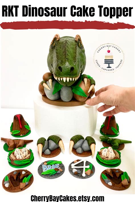 Dinosaur Cake Topper Fondant T Rex Cake Topper Dinosaur Etsy Dinosaur Cake Toppers T Rex