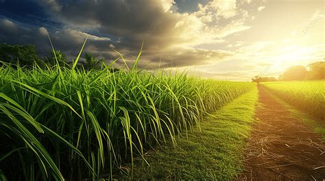 Sugarcane Plantations The Agriculture Tropical Plant In Thailand