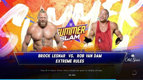 WWE 2K22 Brock Lesnar Vs Rob Van Dam YouTube