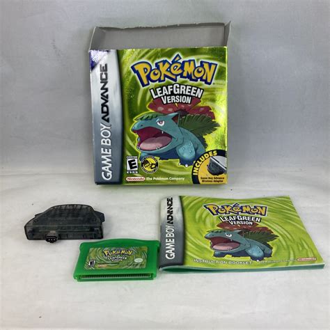 Pokemon Leaf Green Version Game Boy Advance Cib Complete And