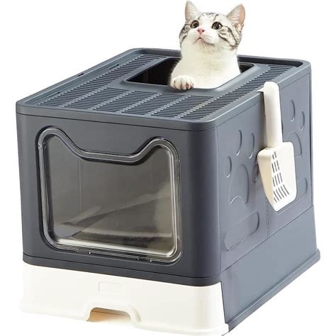 Vealind Bac Liti Re Pliable Pour Chat Avec Entr E Avant Et Sortie