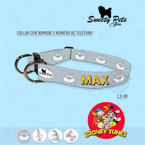 Collar Id Para Perro Con Nombre Y N Mero De Tel Fono Bugs Bunny