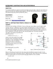 Experiment Diffraction And Interference Docx Experiment