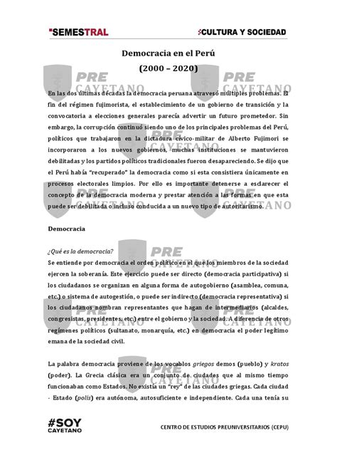 Democracia En El Perú 2000 2020 Pdf Democracia Ideologías