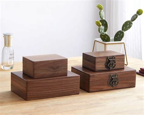 Solid Natural Walnut Wood Jewellery Box 4 Size Available Price From