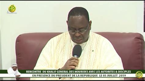 Discours Du Président Sall à Loccasion De Sa Visite Auprès Du Khalife