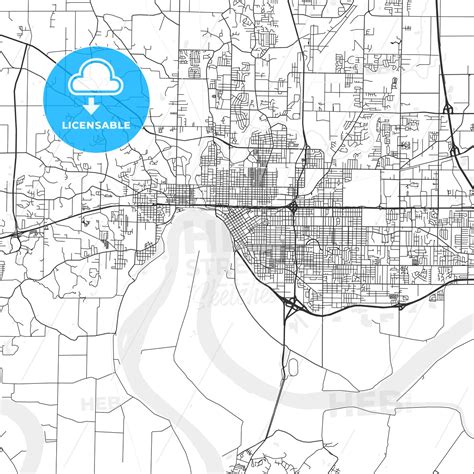 Evansville Indiana Area Map Light Hebstreits