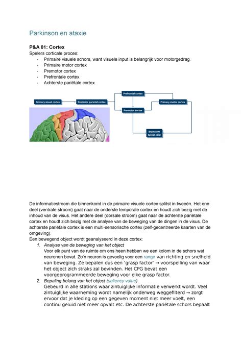 College Aantekeningen Thema Parkinson En Ataxie Parkinson En